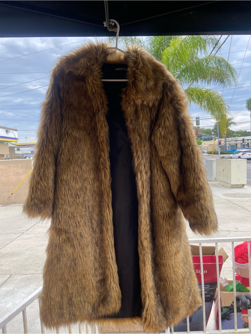 Women's Brown Faux Fur Long Coat - UNISFLY
